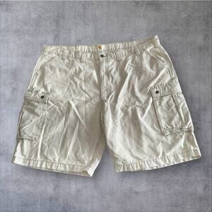 Carhartt Mens 50 Beige Relaxed Fit Cargo Utility Work Outdoor Pockets Shorts